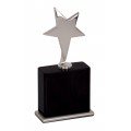 "New"  Silver Star Award with Black Base